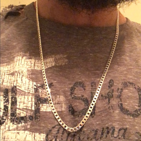 .925 Sterling silver 6 sided Cuban curb link chain - Picture 6 of 6